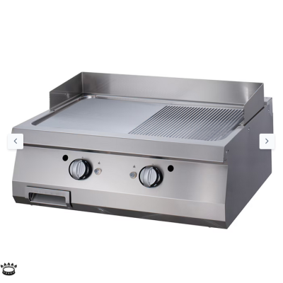  Premium Griddle 1/2 Grooved Chrome - αέριο - διπλή μονάδα - 90cm Deep